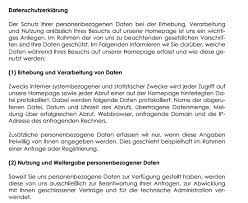 datenschutzerklärung website