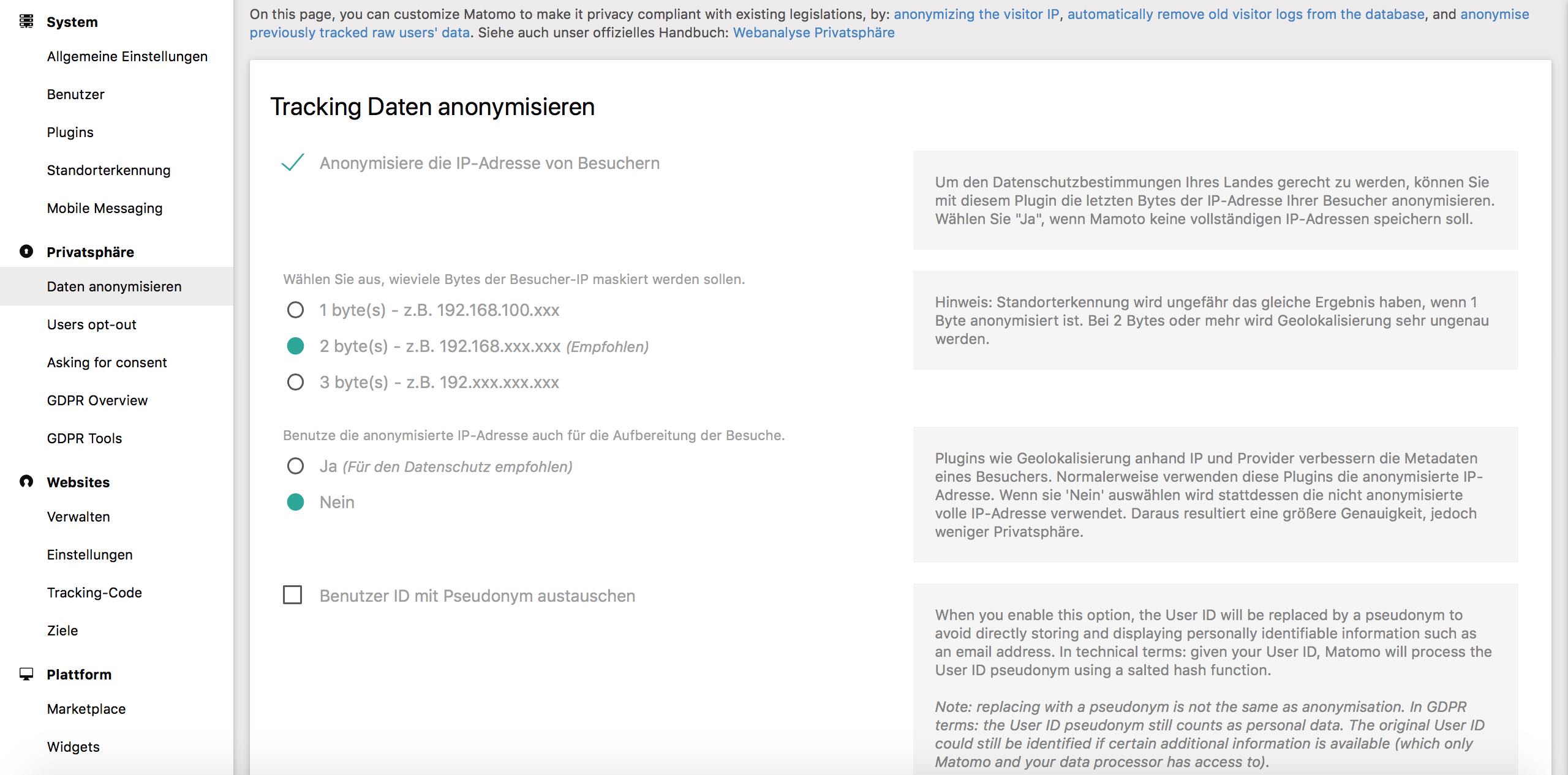 matomo datenschutzerklärung